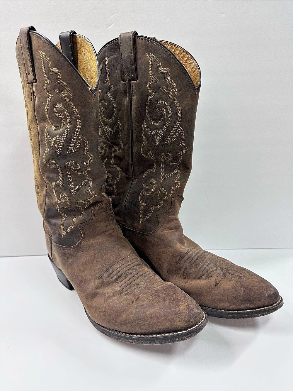 Justin Embroidered Western Boots Brown US 11.5 EE